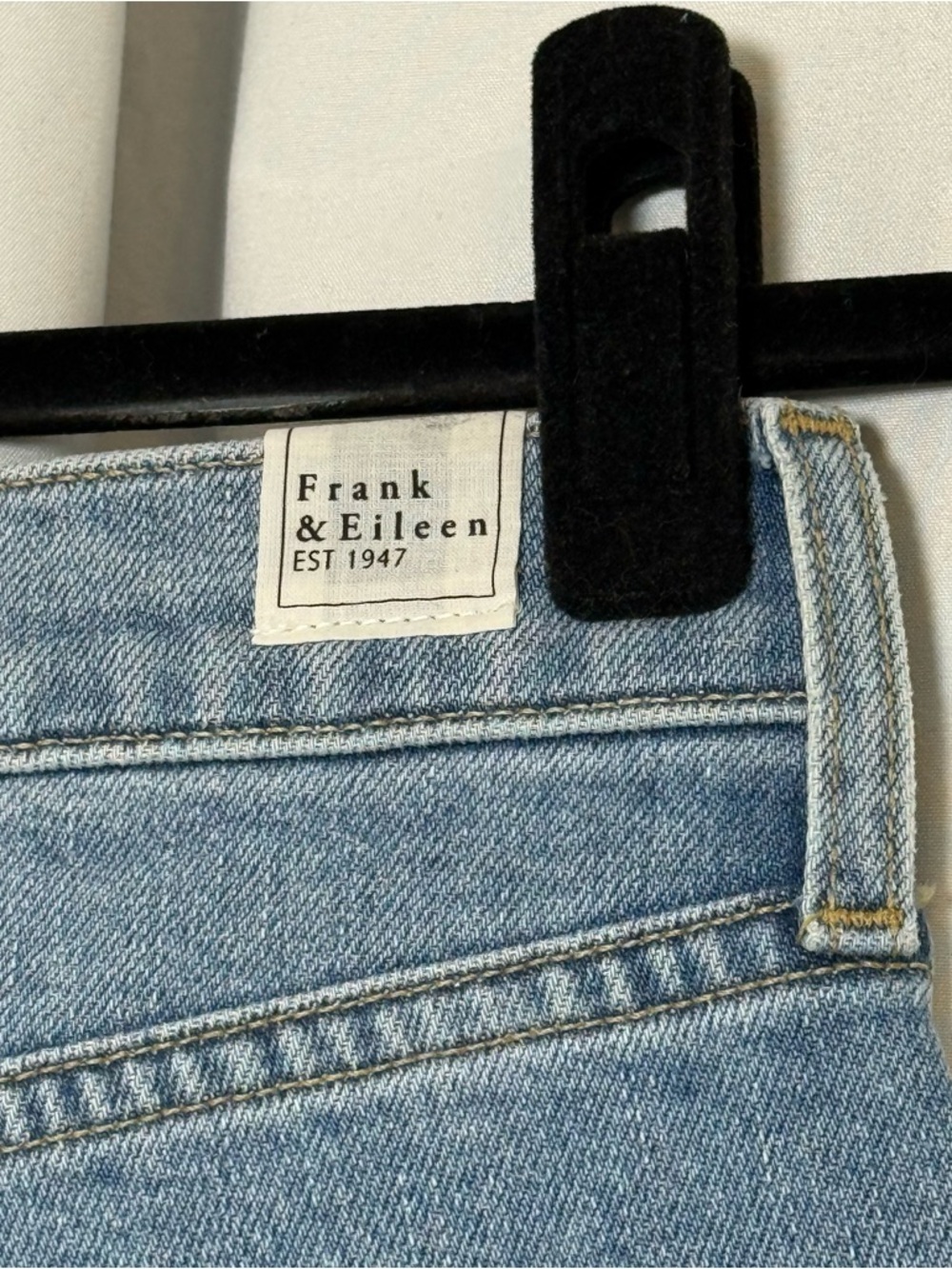 Frank & Eileen Monaghan Jeans 26 High Rise Straight Leg Crop Raw Hem Denim - Picture 13 of 15